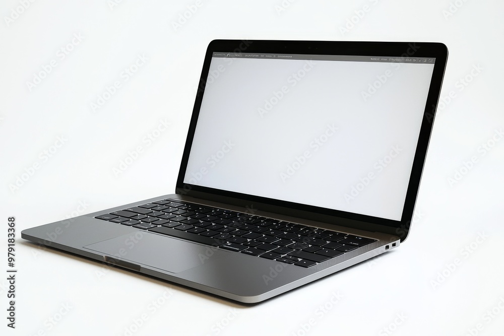 Laptop Mockup on Isolated white background created with Generative AI Laptop Mockup on Isolated white background created with Generative AI
