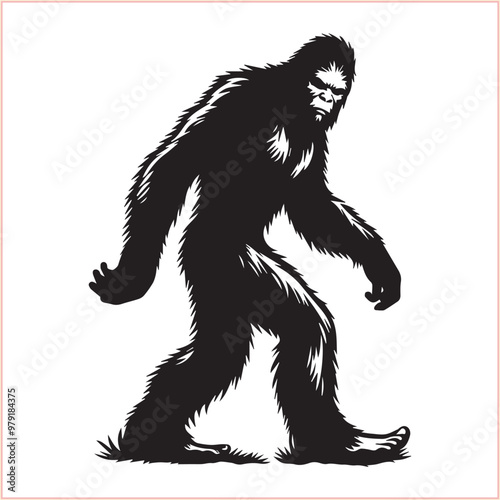 Bigfoot Yeti  silhouette vector design