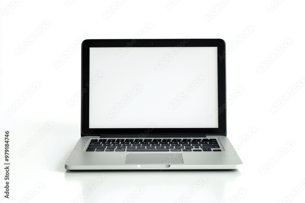 Laptop Mockup on Isolated white background created with Generative AI Laptop Mockup on Isolated white background created with Generative AI