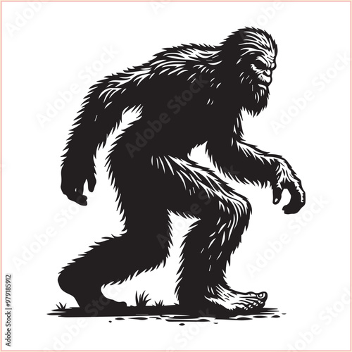 Bigfoot Yeti  silhouette vector design