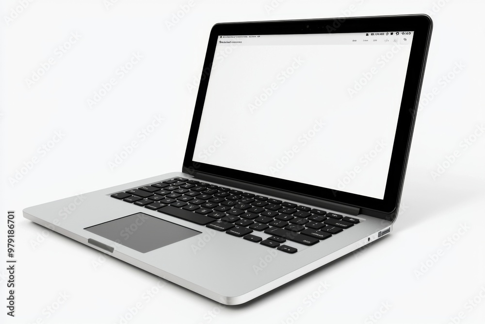 Laptop Mockup on Isolated white background created with Generative AI Laptop Mockup on Isolated white background created with Generative AI
