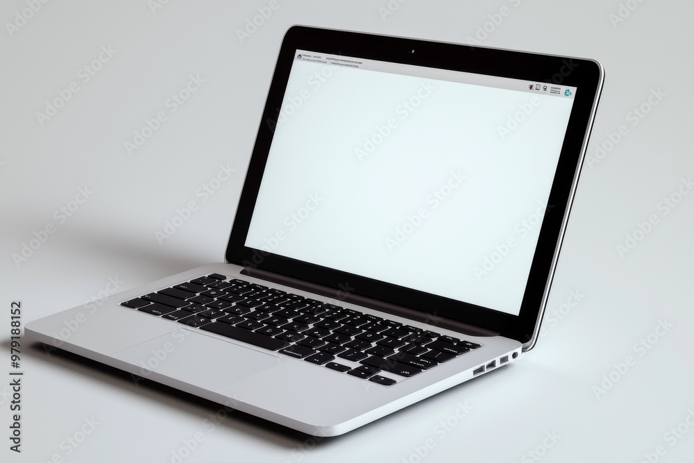Laptop Mockup on Isolated white background created with Generative AI Laptop Mockup on Isolated white background created with Generative AI