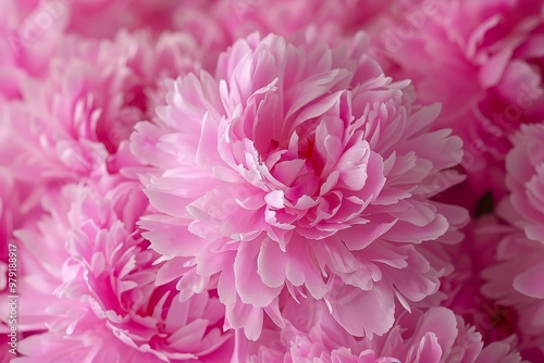 Close-up, Pink Peony Flowers, Floral Background, Romantic, Delicate Petals, Soft Focus