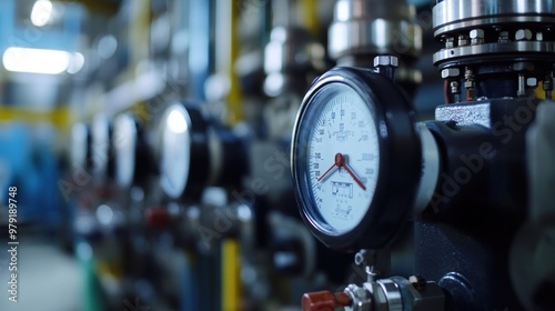 A close-up of a gas pipeline control system, where operators manage the pressure and flow of natural gas through the infrastructure network photo