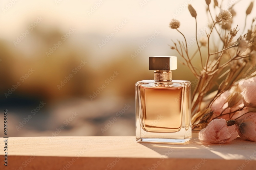 Perfume bottle cosmetics table. Perfume bottle cosmetics table.