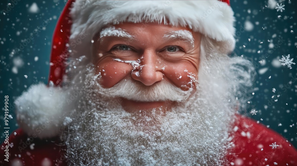 Jolly Santa Claus smiling in a snowy setting, perfect for holiday celebrations and festive decorations. Jolly Santa Claus smiling in a snowy setting, perfect for holiday celebrations and festive decorations.