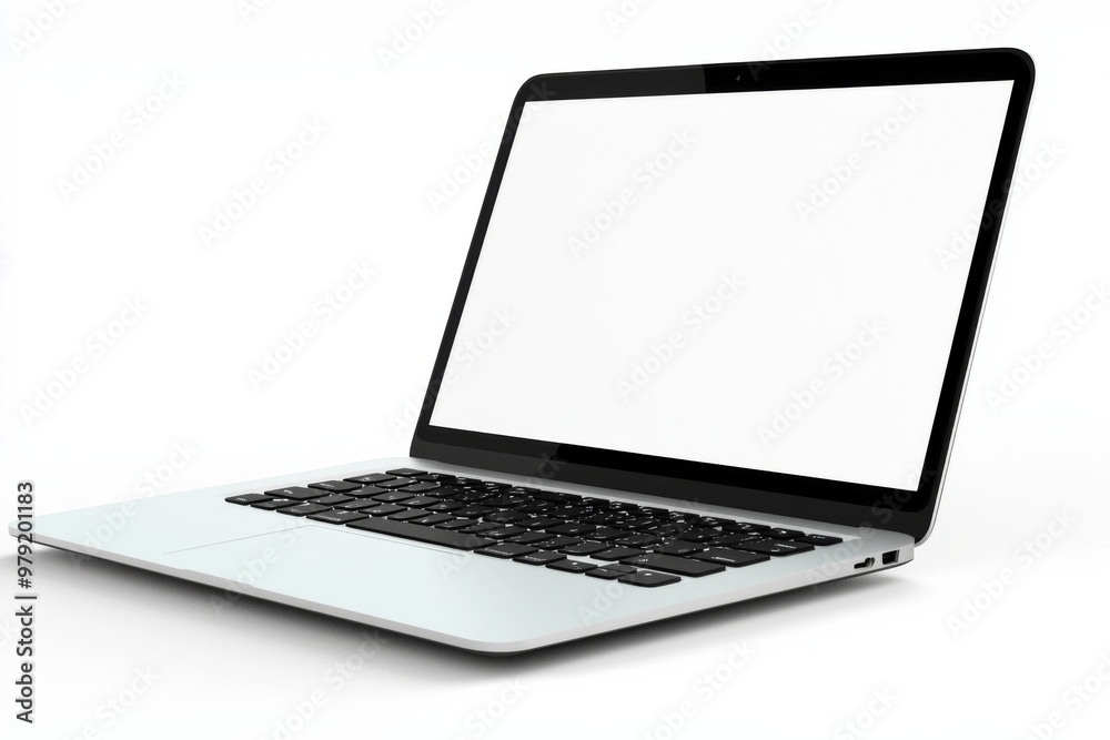Laptop Mockup on Isolated white background created with Generative AI Laptop Mockup on Isolated white background created with Generative AI