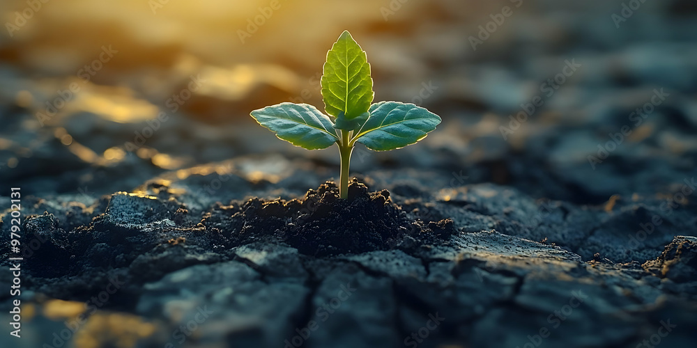 New Life Growth Green Plant Sprout in the Soil Photo New Life Growth Green Plant Sprout in the Soil Photo
