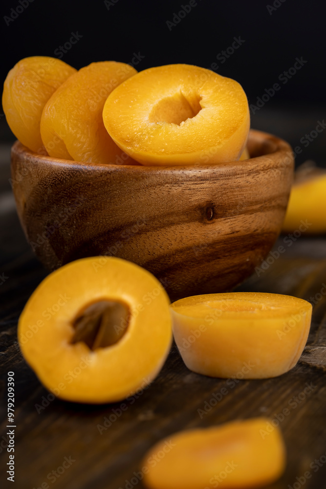 sweet dried pieces of pitted apricots and juicy fresh apricots sweet dried pieces of pitted apricots and juicy fresh apricots
