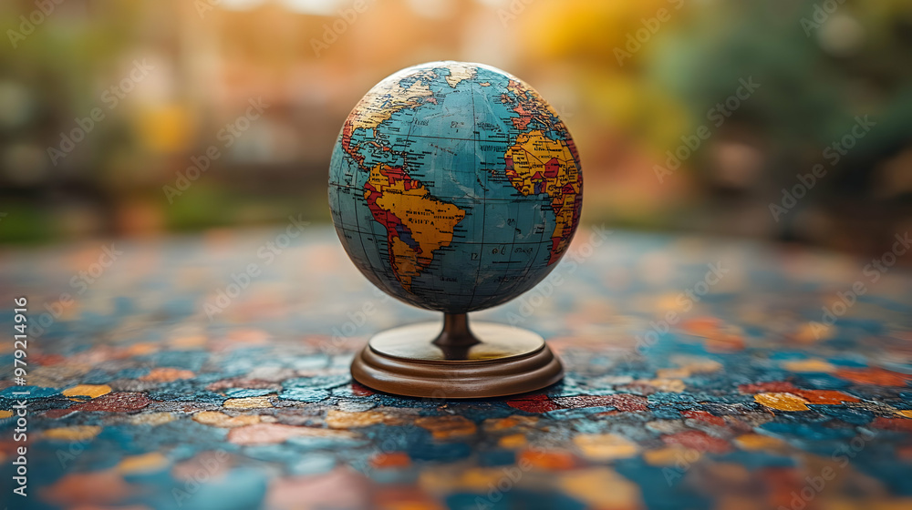 Photo of an Egg-Shaped World Globe on a Colorful Textured Surface Photo of an Egg-Shaped World Globe on a Colorful Textured Surface