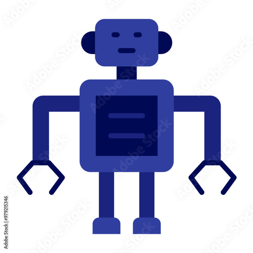 Robot Vector Flat Icon Design