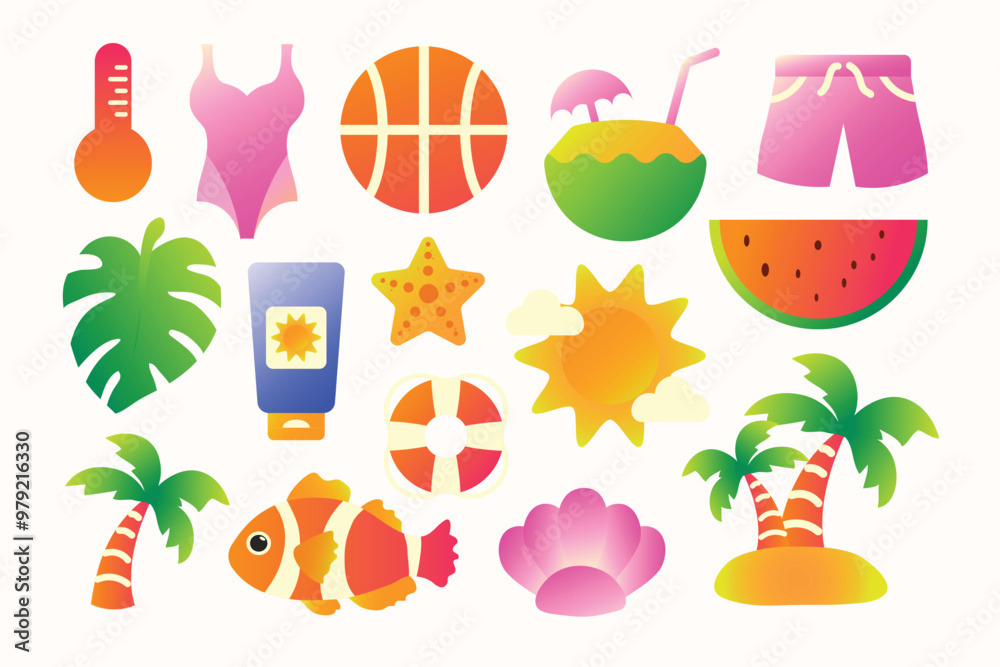 Tropical Illustration Set Tropical Illustration Set