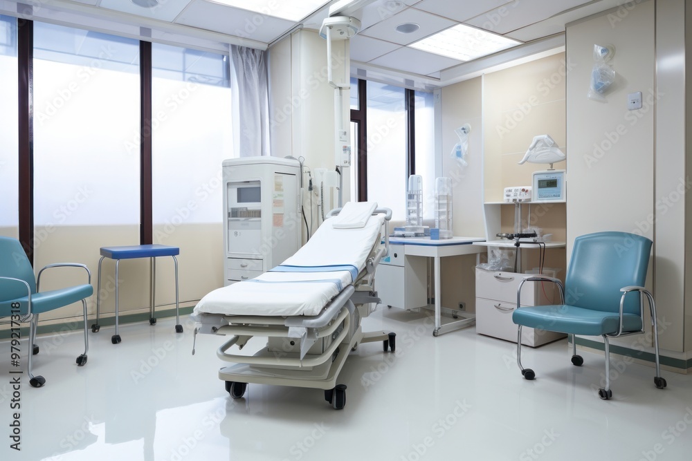 Empty exam room hospital architecture furniture. Empty exam room hospital architecture furniture.