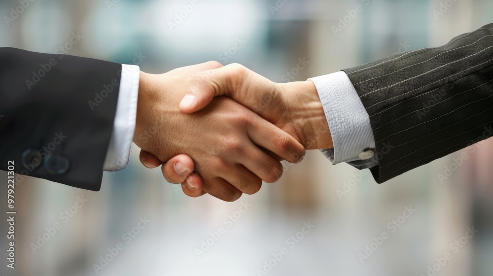 Close-up of a handshake between two business partners sealing a deal Close-up of a handshake between two business partners sealing a deal