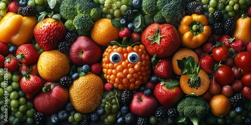 A magical urban environment where every piece of produce has its own animated charm photo