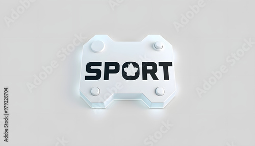 Esport gaming pad symbol abstract concept 3d illustration isolated with white highlights, png photo