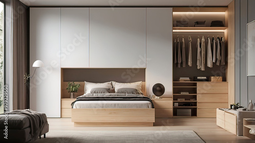 built-in wardrobe for bedroom, the most optimal bedroom design