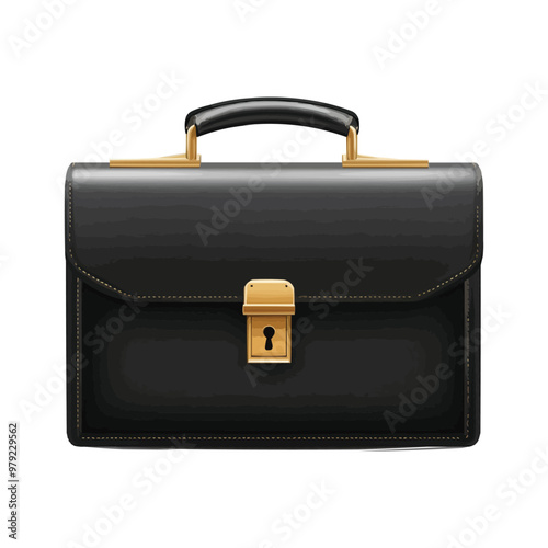 Black business briefcase vector