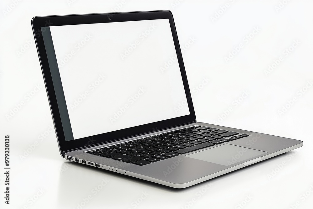 Laptop Mockup on Isolated white background created with Generative AI Laptop Mockup on Isolated white background created with Generative AI