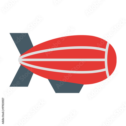 Blimp Vector Flat Icon Design