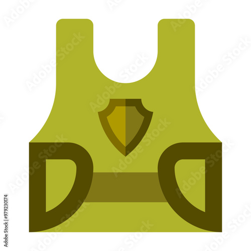 Bullet Proof Vest Vector Flat Icon Design