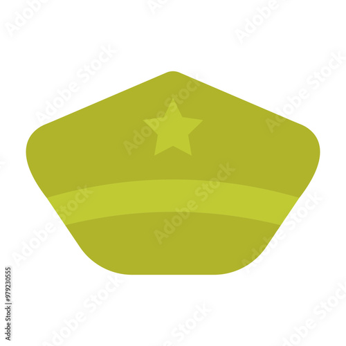 Military Hat Vector Flat Icon Design