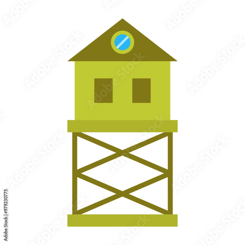 Watchtower Vector Flat Icon Design