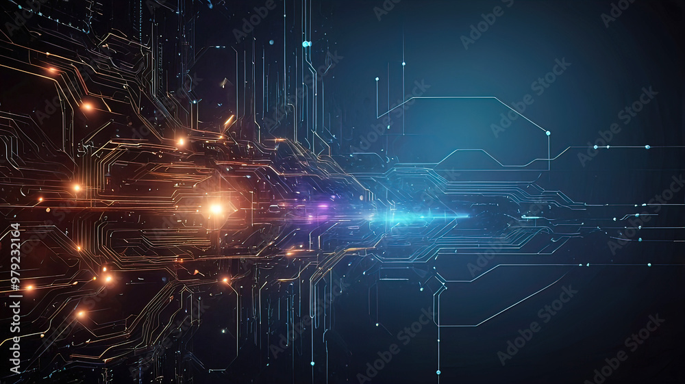 Abstract technology background. Cyber technology AI technology wired network futuristic Abstract technology background. Cyber technology AI technology wired network futuristic
