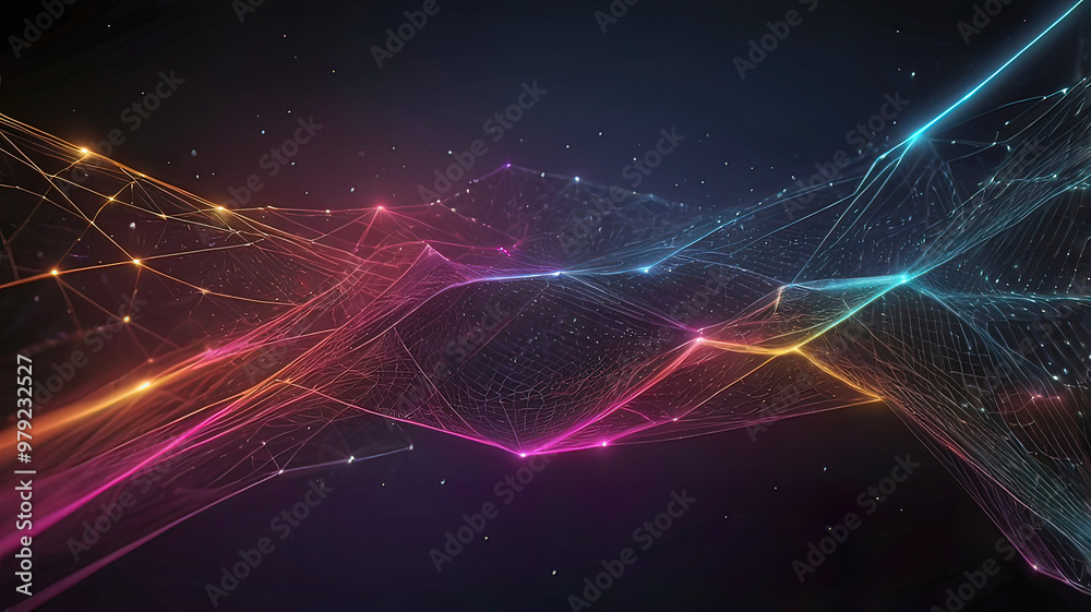 Abstract technology background. Cyber ​​technology AI technology wired network futuristic