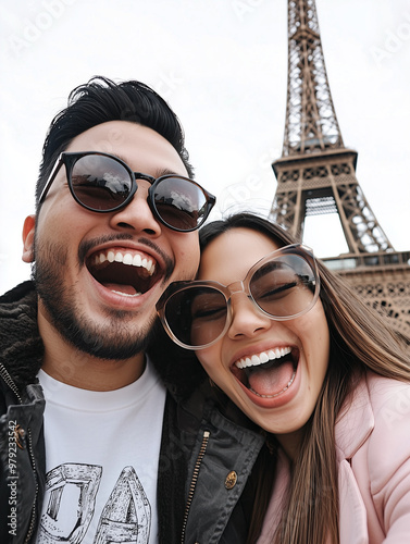 A trendy couple takes a clo...