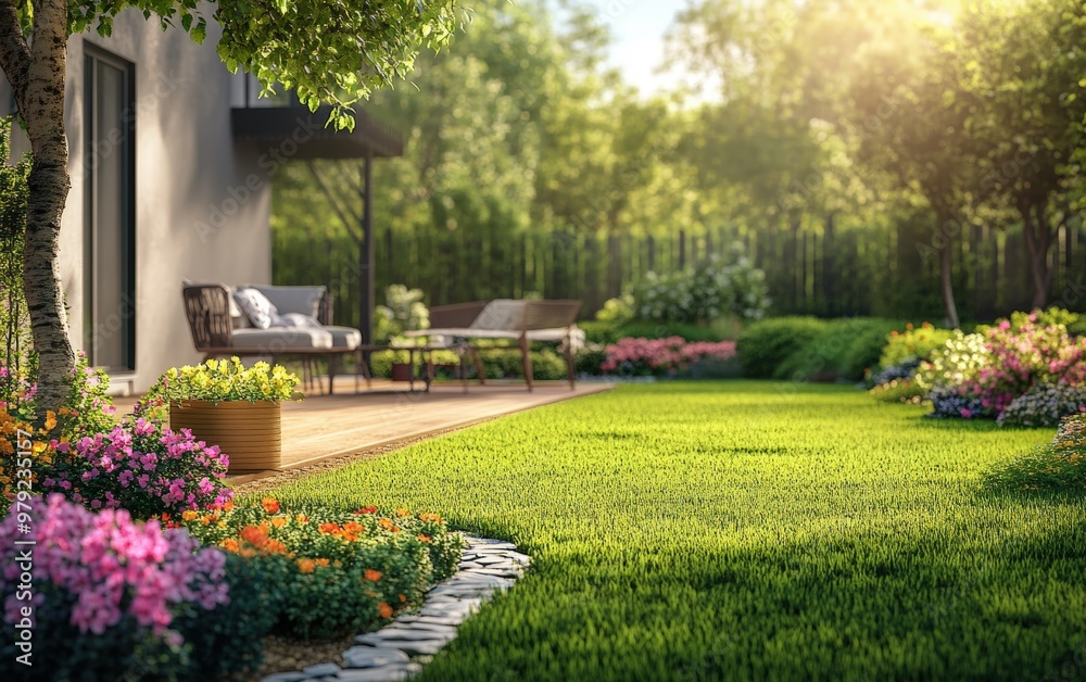 Obraz premium clean and beauty backyard 