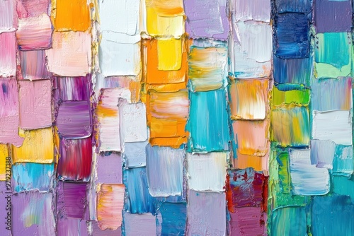 Abstract background with colorful strokes painting canvas art. photo