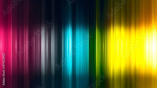 Abstract Background with Colorful Vertical Stripes and Blurry Lights