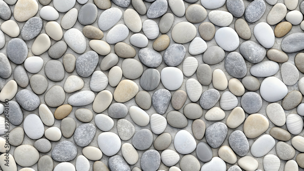Seamless pattern of white and gray pebbles, pebbles, stones, rocks, texture, background, repeatable, natural, decor, design Seamless pattern of white and gray pebbles, pebbles, stones, rocks, texture, background, repeatable, natural, decor, design