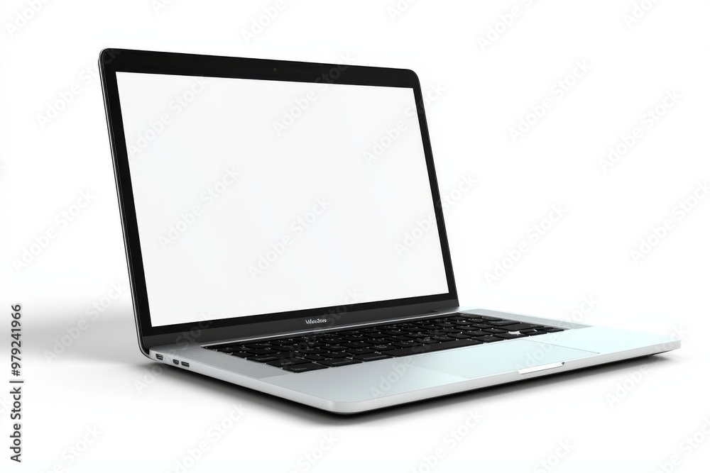 Laptop Mockup on Isolated white background created with Generative AI Laptop Mockup on Isolated white background created with Generative AI