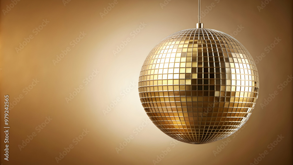 Obraz premium Beige whirl around a disco ball, beige, whirl, tourbillon, disco ball, facette, shiny, sparkly, light, reflection