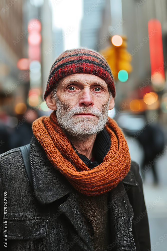 Portrait of Man on City Street Portrait of Man on City Street