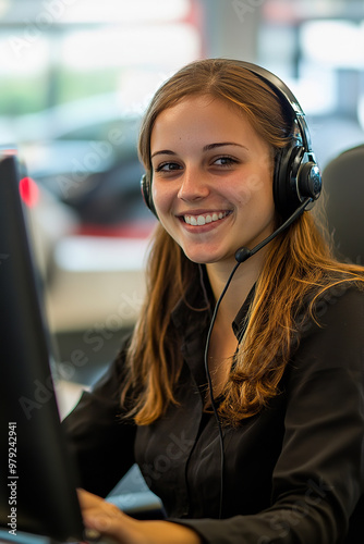 Wallpaper Mural Saleswoman at call center of car dealership Torontodigital.ca