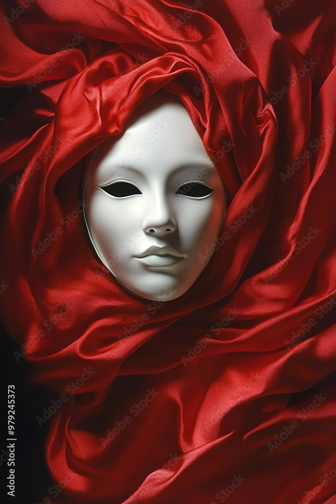 White mask and red silk White mask and red silk