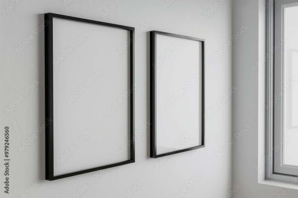 Minimalist blank frames on wall Minimalist blank frames on wall