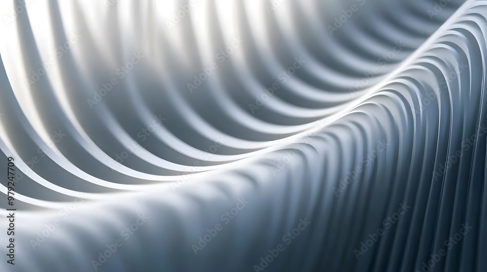 Obraz premium Abstract White Curves Background 3D Render