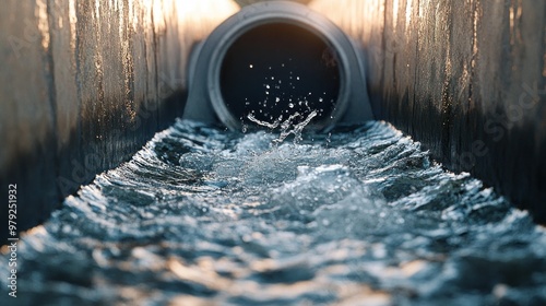 Water Flowing Through a Pipe photo