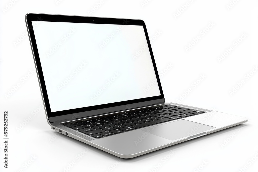 Laptop Mockup on Isolated white background created with Generative AI Laptop Mockup on Isolated white background created with Generative AI
