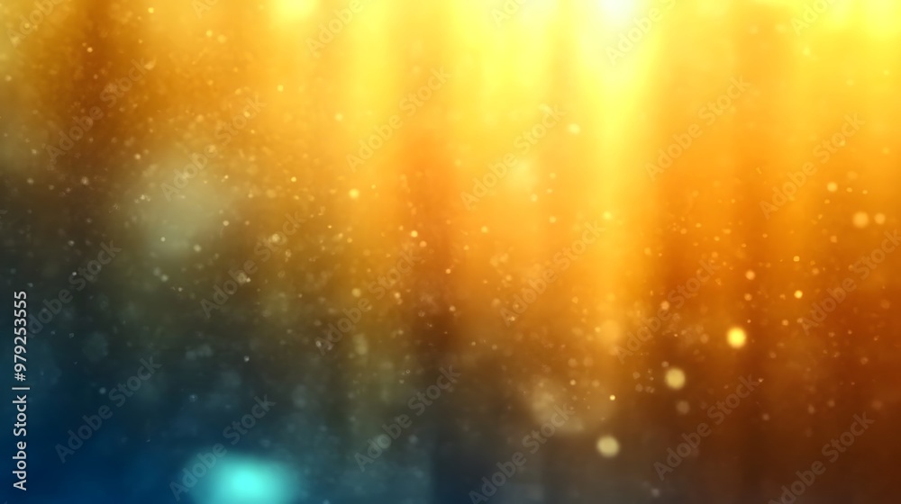 Fototapeta premium Abstract Golden Light Background with Bokeh and Dust Particles