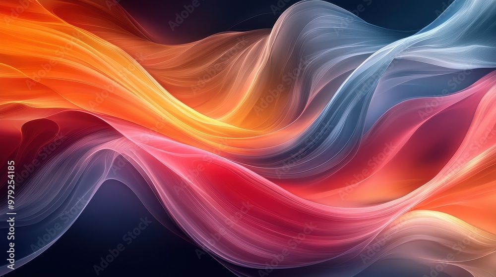 Vibrant swirling colors create an abstract visual display in dynamic patterns of red, orange, and blue flowing smoothly together Vibrant swirling colors create an abstract visual display in dynamic patterns of red, orange, and blue flowing smoothly together