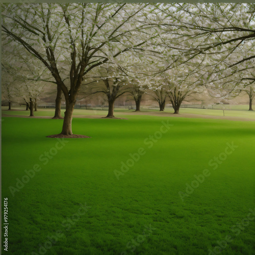 spring background or summer background with fresh grass land