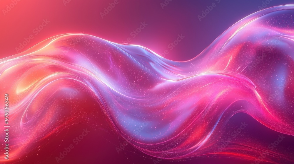 Colorful abstract waves flowing in a gradient of purple, pink, and blue hues, creating a dreamy aesthetic