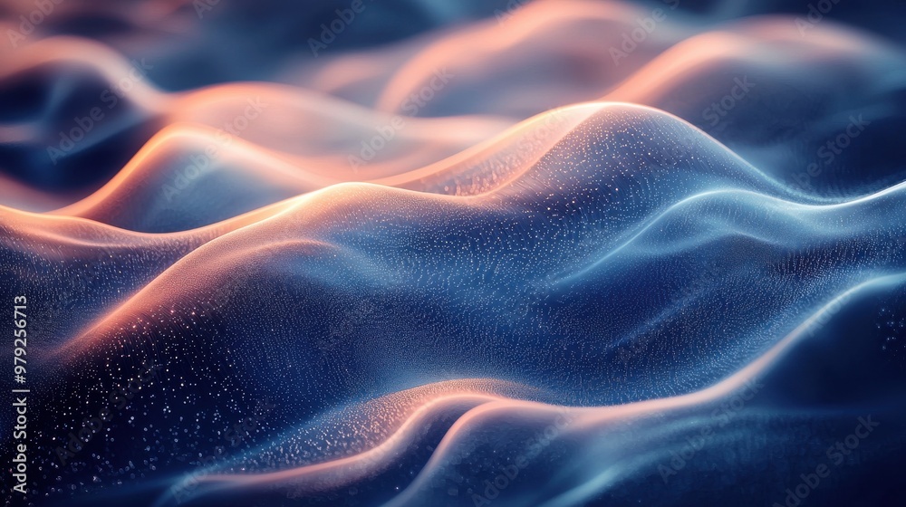 Fototapeta premium Mesmerizing undulating waves of light and color flowing gracefully in an abstract composition during the twilight hour