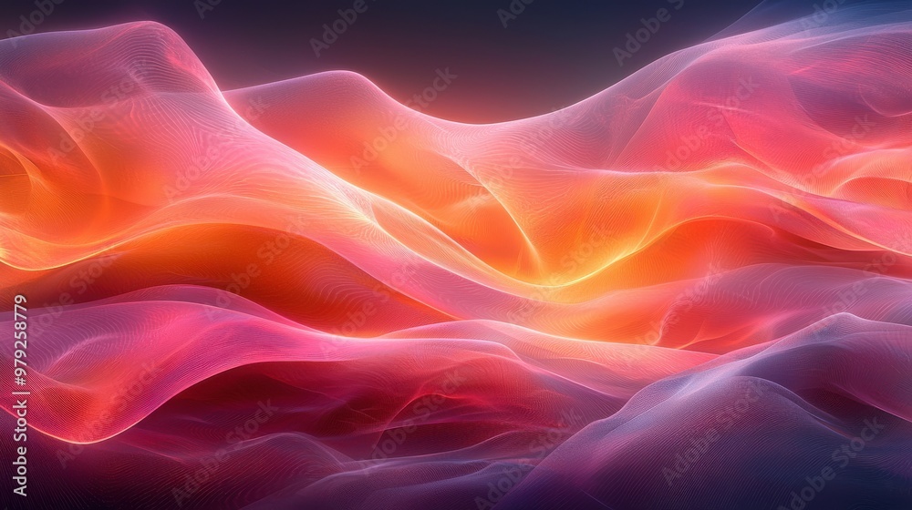 Fototapeta premium Dynamic abstract waves in vibrant colors create a stunning visual representation of light and motion