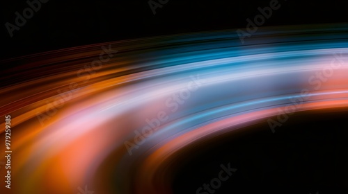 Abstract Swirling Background with Orange  Blue and Black Colors photo